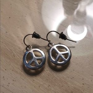 Peace sign dangle earrings
